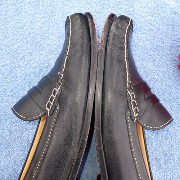 Cole Haan black loafers with white stitching - Picture 12 of 12